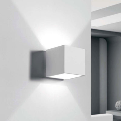 Applique Sforzin Illuminazione IONIA T98 G9 LED cubo lampada parete gesso bianco dipingere IP20
