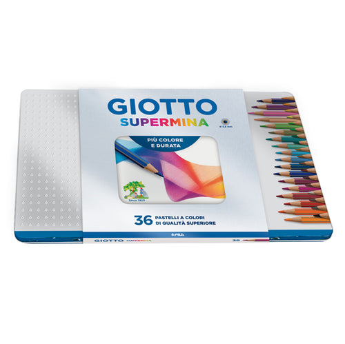 Astuccio Metallo 36 Pastelli Supermina Giotto