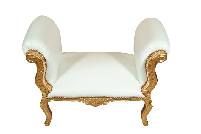 Biscottini Panchetta Luigi XVI Biscottini in massello faggio intaglio a mano 92x47x68 oro