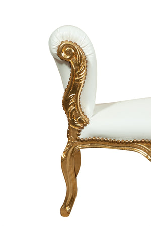 Biscottini Panchetta Luigi XVI Biscottini in massello faggio intaglio a mano 92x47x68 oro