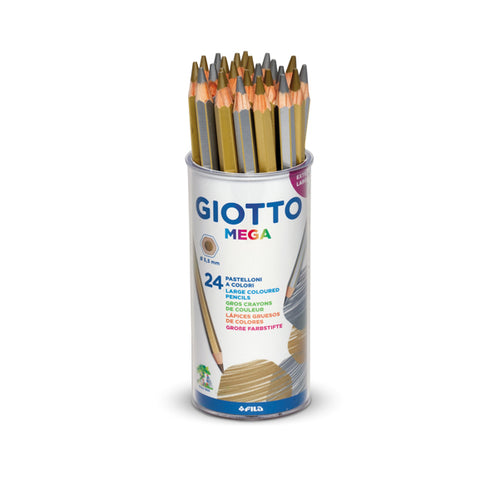Barattolo 24 Pastelli Giotto Mega Oro/Argento Fila