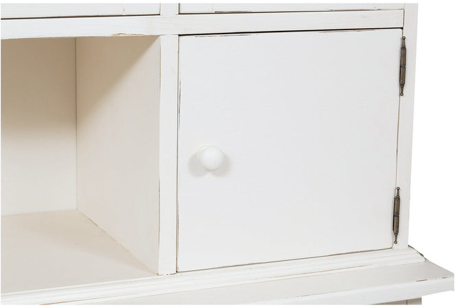 Biscottini Vetrina Country Biscottini legno tiglio bianco anticato 156x50x200 Made Italy