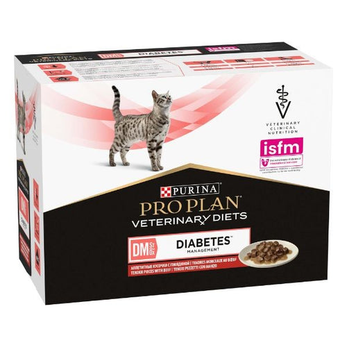 Purina Pro Plan Veterinany Diets Umido Gatto DM Diabetes Manzo 10x85gr