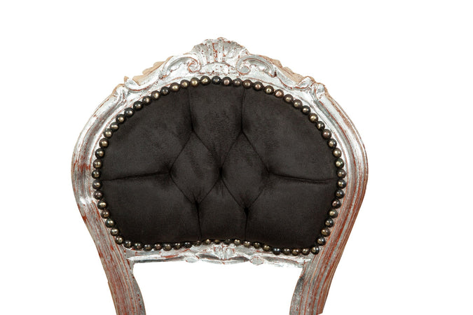 Biscottini Biscottini Sedia Poltroncina Luigi XVI Legno Faggio Intagliata Argento