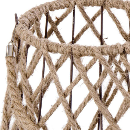 LANTERNA DECORATIVA IN CORDA JUTA BRASILIA CON VASETTO IN VETRO H 27 CM