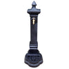 Fontana in ghisa da pavimento nero con rubinetto h 120 cm per esterni