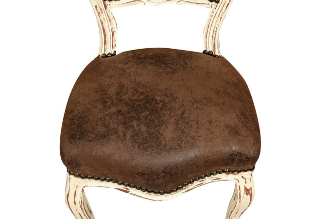 Biscottini Sedia poltroncina Luigi XVI Biscottini faggio intagliato alcantara 45x42x90