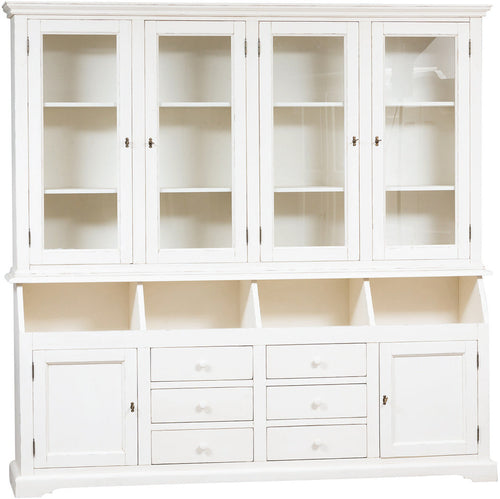 Biscottini Libreria Country Biscottini 230x50x226 legno massello tiglio bianca anticata