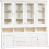 Biscottini Libreria Country in legno massello di tiglio finitura bianca anticata L230xPR50xH226 cm. Made in Italy