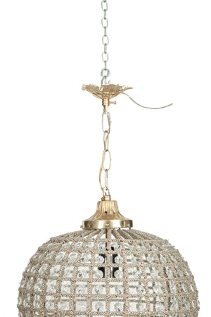 Biscottini Biscottini Lampadario Ottone Fusione Cristallo Rilegato Mano L30xP30xH55