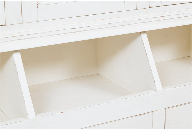 Biscottini Libreria Country Biscottini 230x50x226 legno massello tiglio bianca anticata