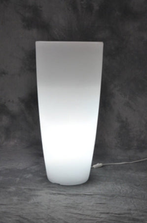 VASO HOME LIGHT TONDO IN RESINA CM.33X33X70 COLORI BIANCO GHIACCIO O VERDE