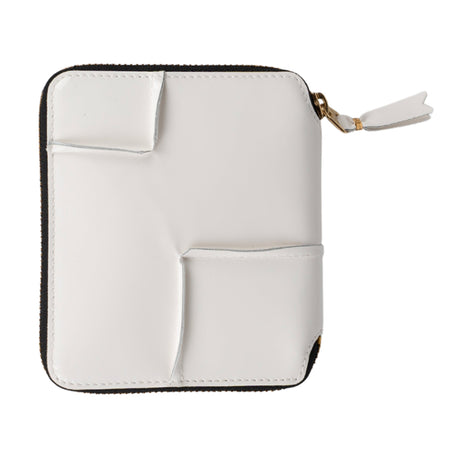 COMME DES GARCONS WALLET Reversed Hem portafoglio in pelle in bianco da donna