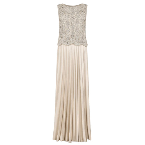 Dexterior vestiti casual donna d.exterior - pizzo cristalli abito plisse' - avorio da donna