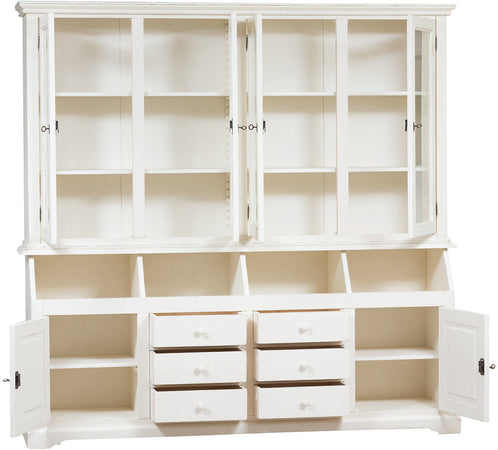 Biscottini Libreria Country Biscottini 230x50x226 legno massello tiglio bianca anticata