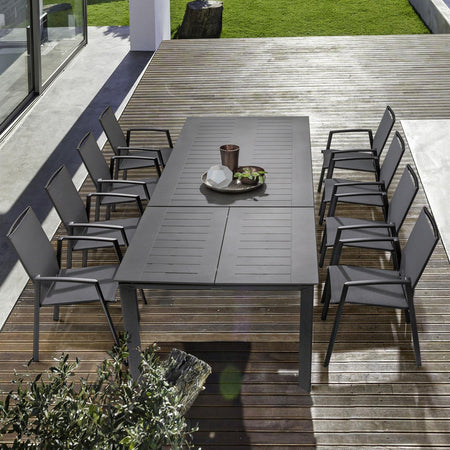Pz 2 poltrona cruise antracite in alluminio da esterno per giardino impilabile