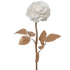 Fiore decorativo rosa in poliestere Bianco con clip, decorazione da 57 cm
