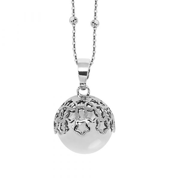 Collana extra-lunghezza in perle barocche con elementi in ottone