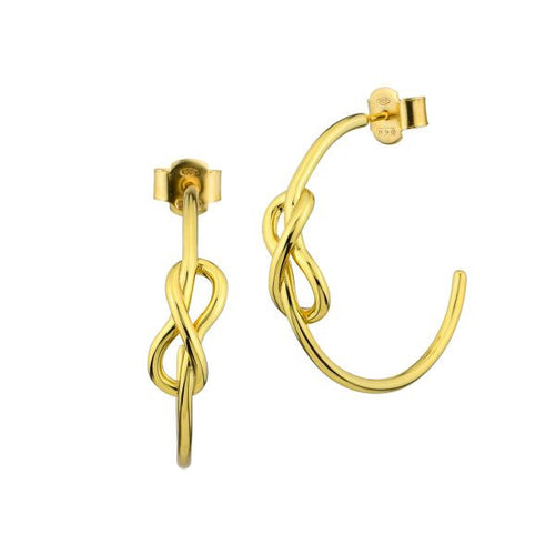 Bottega Boccadamo   Orecchini placcati oro giallo a cerchio con simbolo dell'infinito