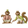 Statuetta con scimmie vestite da re e maggiordomo decorazione per interno e esterno