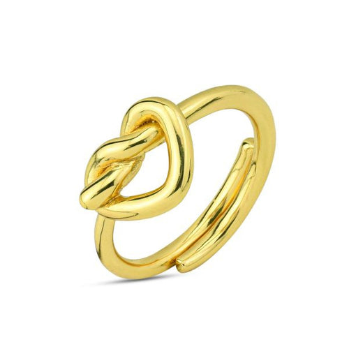 Bottega Boccadamo Anello placcato oro giallo con cuore traforato centrale