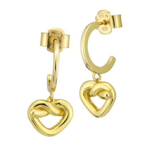 Bottega Boccadamo  Orecchini placcati oro giallo a cerchio con cuore traforato centrale