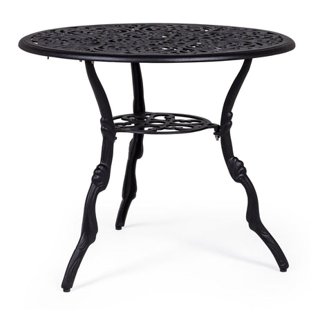 Tavolo victoria 80 cm tondo in alluminio antracite da esterno per giardino e veranda