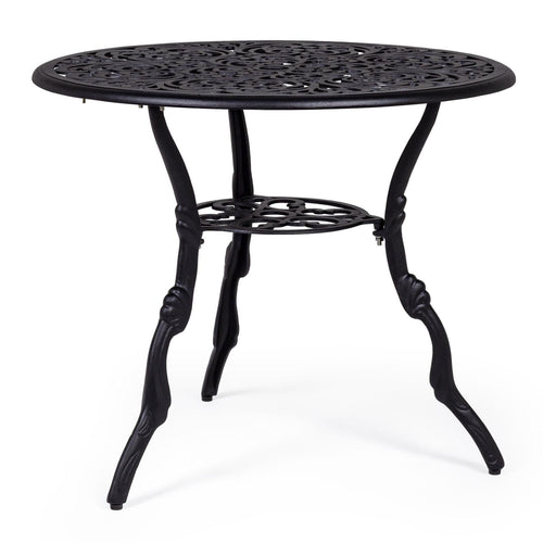 Tavolo victoria 80 cm tondo in alluminio antracite da esterno per giardino e veranda