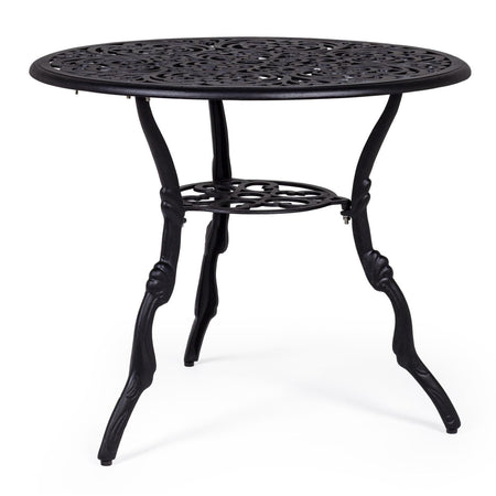 Tavolo victoria 80 cm tondo in alluminio antracite da esterno per giardino e veranda