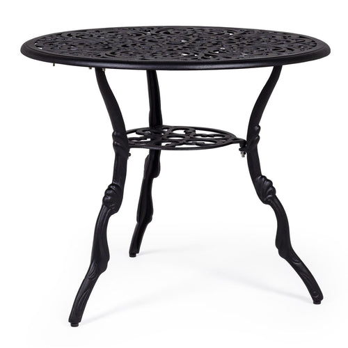 Tavolo victoria 80 cm tondo in alluminio antracite da esterno per giardino e veranda