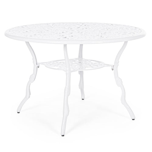 Tavolo tondo Victoria in alluminio da esterno per giardino e veranda Ø 110 cm