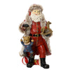 Statuetta con babbo natale con orsacchiotto decorazione per interno h 22 cm