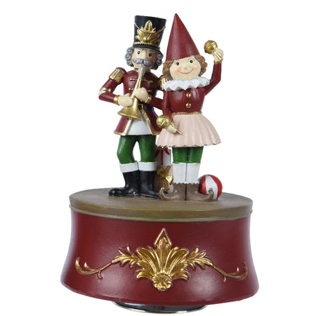 Carillon natalizio per villaggio di Babbo Natale con luci e suoni h 15 cm