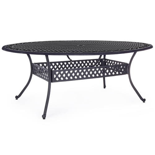 Tavolo ovale Ivrea in alluminio da esterno per giardino e veranda 200 x 152 cm