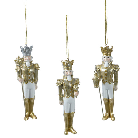 Pendente a forma di Soldato in poliresina, color Oro, per Albero di Natale h 13 cm