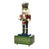 Statuetta decorativa Soldatino schiaccianoci con carillon natalizio h 30 cm