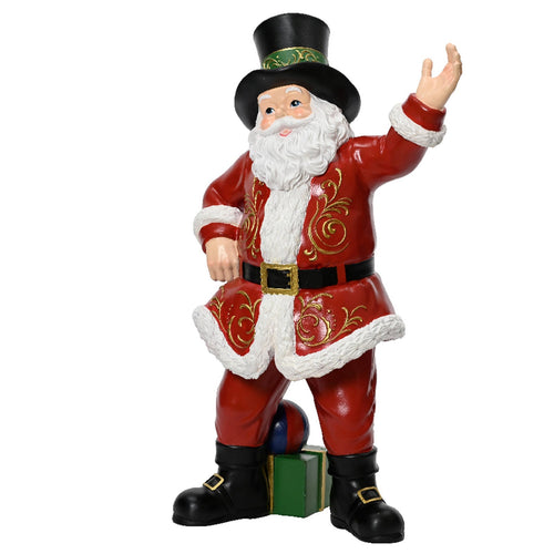 Statuetta decorativa Babbo Natale decorazione natalizia in resina da 55 cm