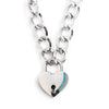Collana con lucchetto in metallo con cuore