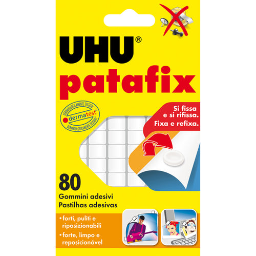 Blister 80 Supporti Gomma Adesiva Uhu Patafix Bianco