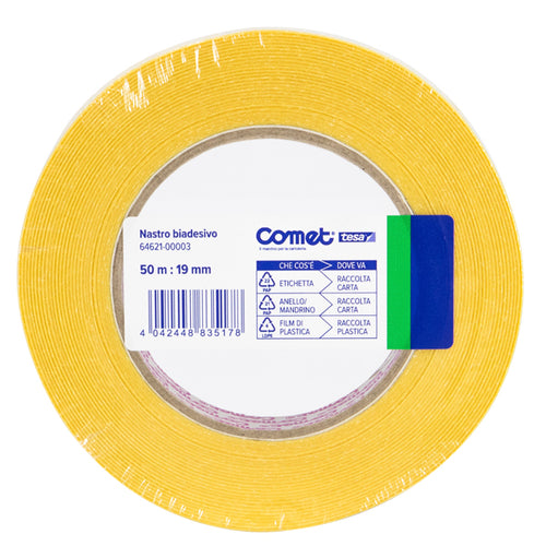 Nastro Biadesivo 50Mtx19Mm Trasp. 64-621 Termo Singolo Comet