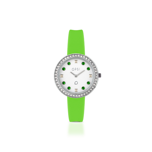 Ops Object - Orologio SILICON FINE con cinturino in silicone verde