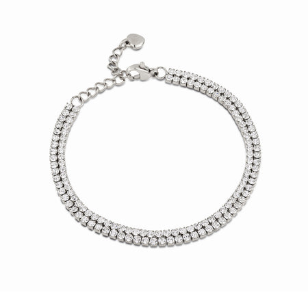 Ops Objects - bracciale tennis doppio con pietre bianche GLIMMER