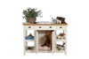 Biscottini Mobile da bagno in legno massello di tiglio struttura bianca anticata piano finitura naturale Made in Italy