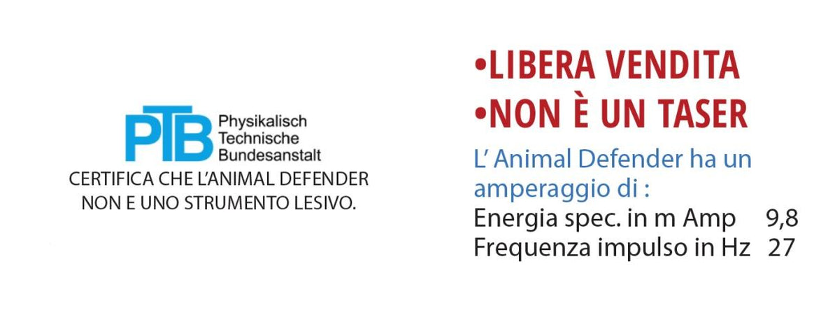 Dissuasore scaccia cani a batteria "Animal Defender" difesa personale