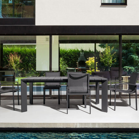 Poltrona "Atlantic" struttura in alluminio verniciato e texilene per giardino e veranda