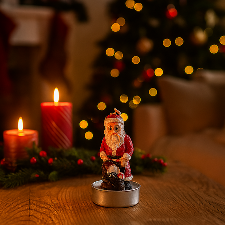 Candela profumata Babbo Natale in cera per decorazioni natalizie set da 5