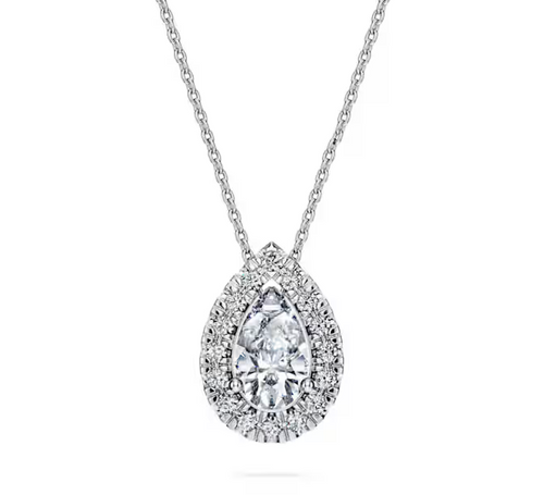 SWAROVSKI - Collana con Pendente solitario halo Eternity