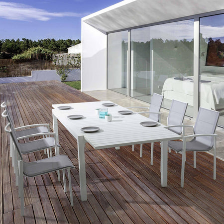 Poltrona "Atlantic" struttura in alluminio verniciato e texilene per giardino e veranda