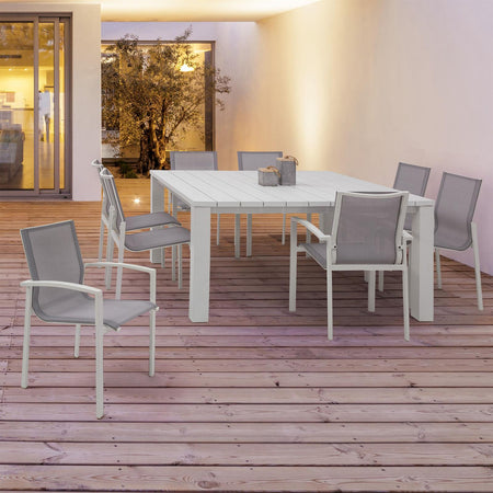 Poltrona "Atlantic" struttura in alluminio verniciato e texilene per giardino e veranda