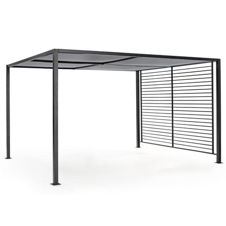 Gazebo moderno antracite "Noah" per giardino e veranda, pergolato scorrevole di design